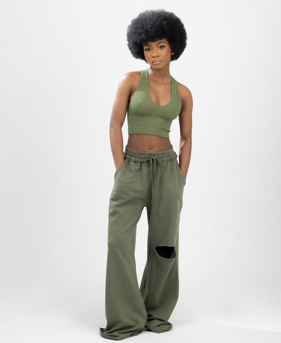 Cropped wide cheap leg joggers