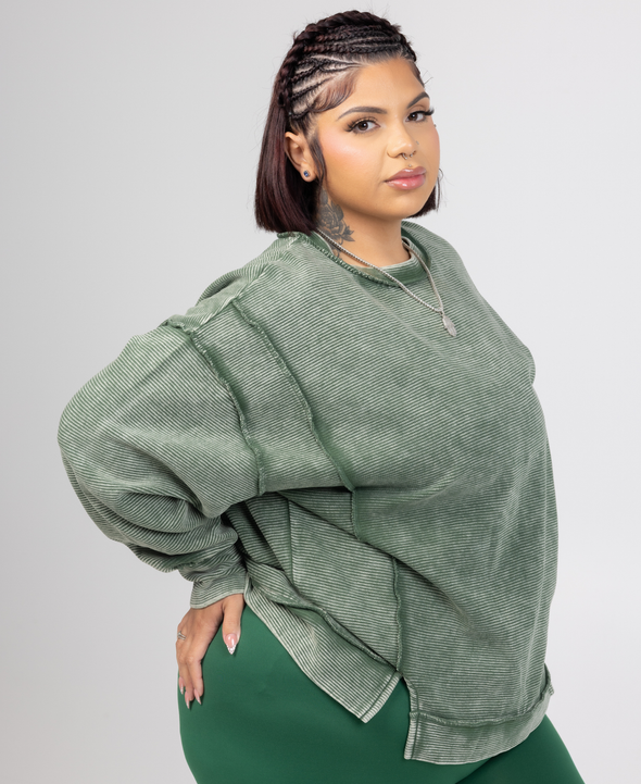 Curve: Ribbed Exposed Seam Crewneck