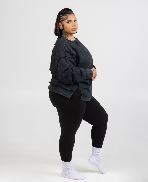 Curve: Ribbed Exposed Seam Crewneck