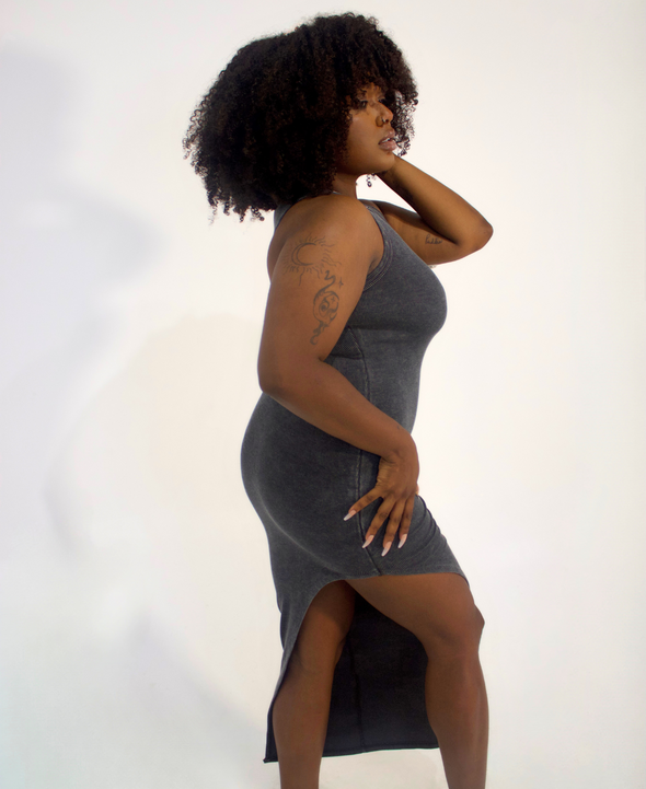 Casual Slit Midi Dress