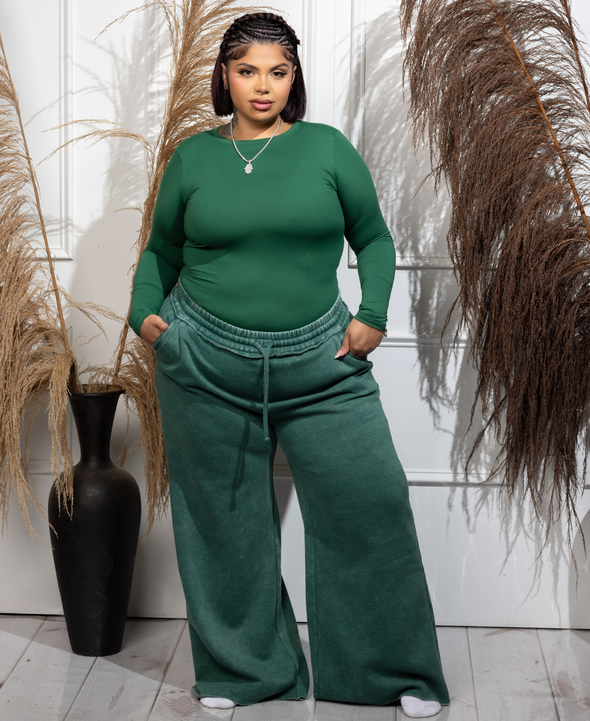 Mineral Wash Wide Leg Pants