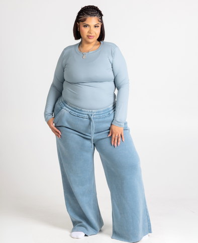 Mineral Wash Wide Leg Pants