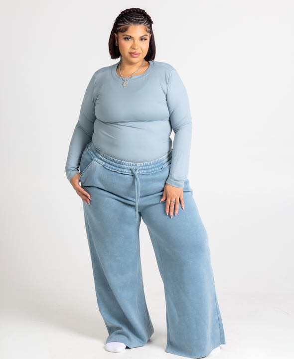 Mineral Wash Wide Leg Pants