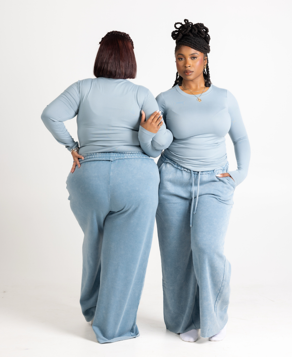 Mineral Wash Wide Leg Pants