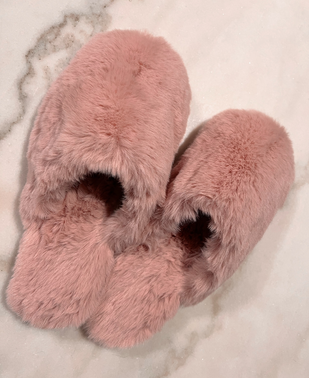 FAUX FUR SLIPPERS - Pink